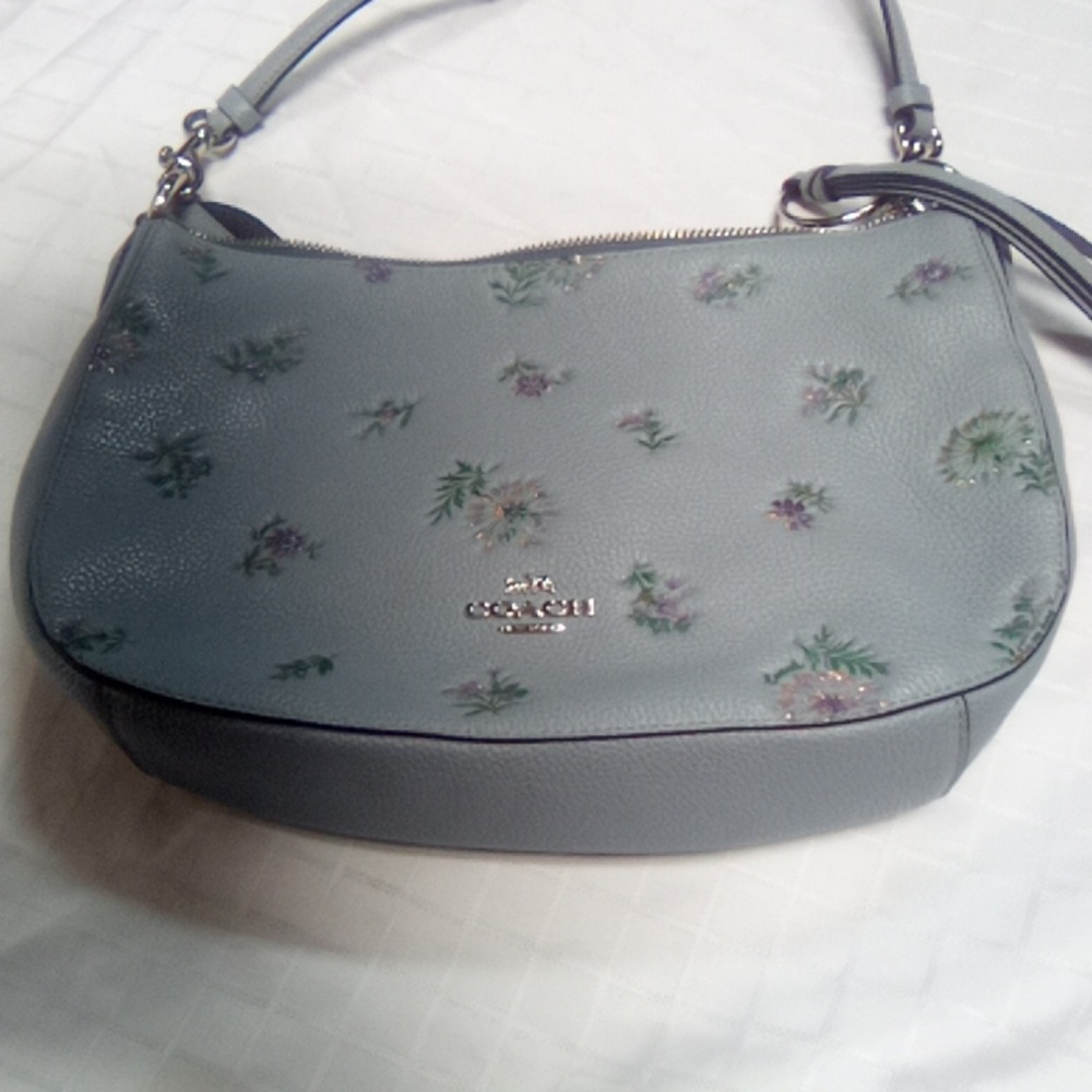 Coach Light Gray Floral Crossbody Bag - Picture 2 of 7